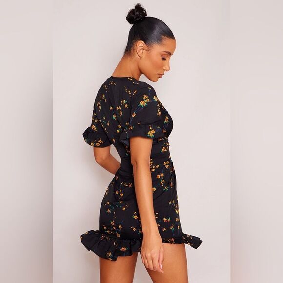 NWT BLACK FLORAL CORSET SWING DRESS - Picture 2 of 6